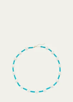 JIA JIA14K Nevada Turquoise and Pearl Necklace