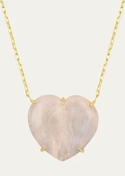 JIA JIA14K Rainbow Moonstone Heart Necklace