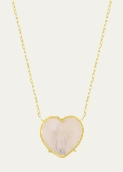 JIA JIA14K Rainbow Moonstone Heart Necklace