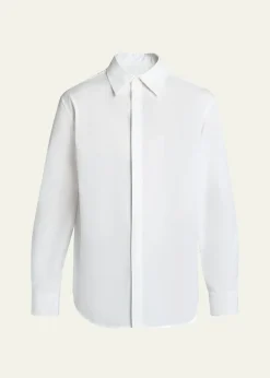 Jil SanderMen's Concealed-Placket Cotton Sport Shirt