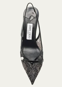 Jimmy ChooAmita 85 Lace Slingback Pumps