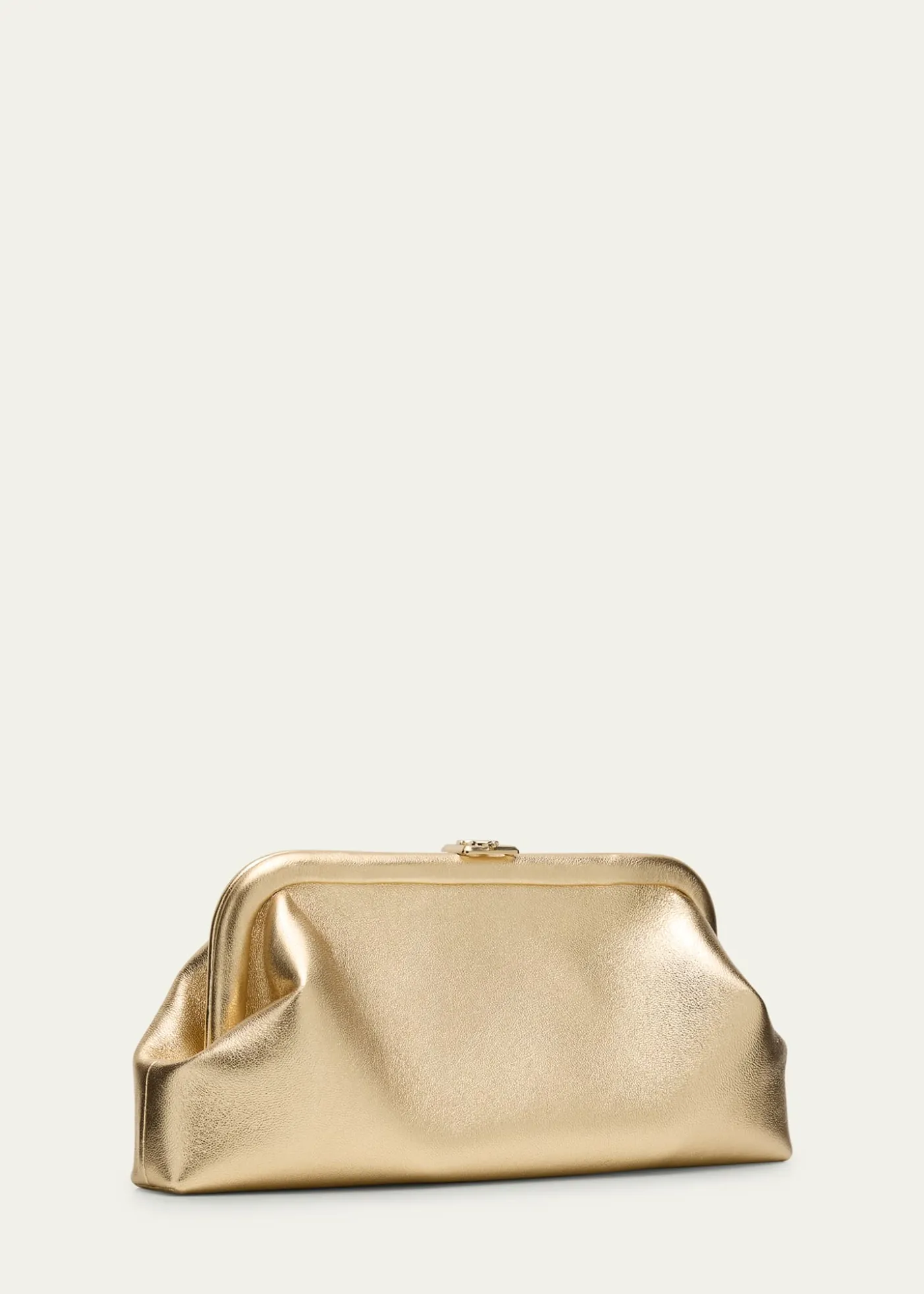 Jimmy ChooSkylar Frame Metallic Leather Clutch Bag