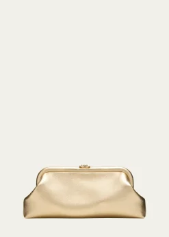 Jimmy ChooSkylar Frame Metallic Leather Clutch Bag