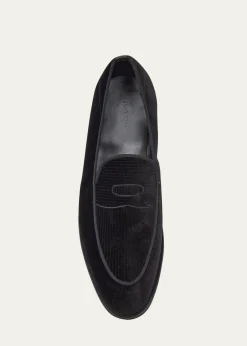 John LobbMen's Bill Velvet Penny Loafers