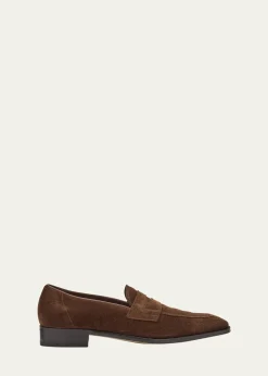 John LobbMen's James Suede Penny Loafers