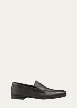 John LobbMen's Thorne Soft Textured Leather Penny Loafers