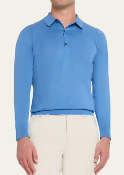 John SmedleyMen's Solid Long-Sleeve Polo Shirt