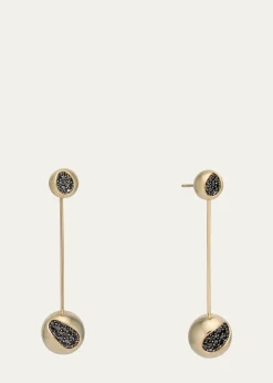 JV INSARDI18K Long BLK Sapphire Pendulum Earrings