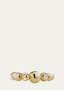 JV INSARDI18K Yellow Gold Mini Sugarloaf Ring with Milky Moonstone, Size 6.5