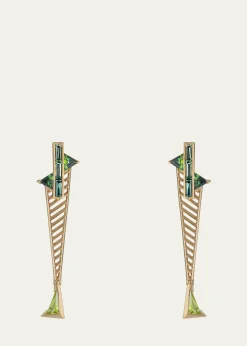 JV INSARDISuspension Sapphire, Tourmaline and Peridot Earrings