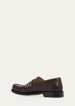 JW AndersonMen's Leather Moccasin-Toe Penny Loafers