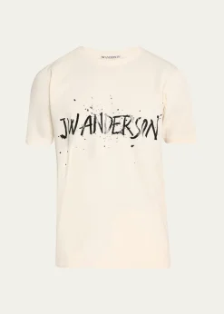 JW AndersonMen's Splatter Logo Graphic Cotton T-Shirt