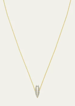 KAMALDiamond Pave Lotus Pearl Pendant Necklace