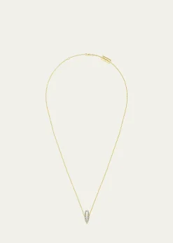 KAMALDiamond Pave Lotus Pearl Pendant Necklace