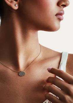 KAMALEye Adore Black Diamond Pave Pendant Necklace, 15mm