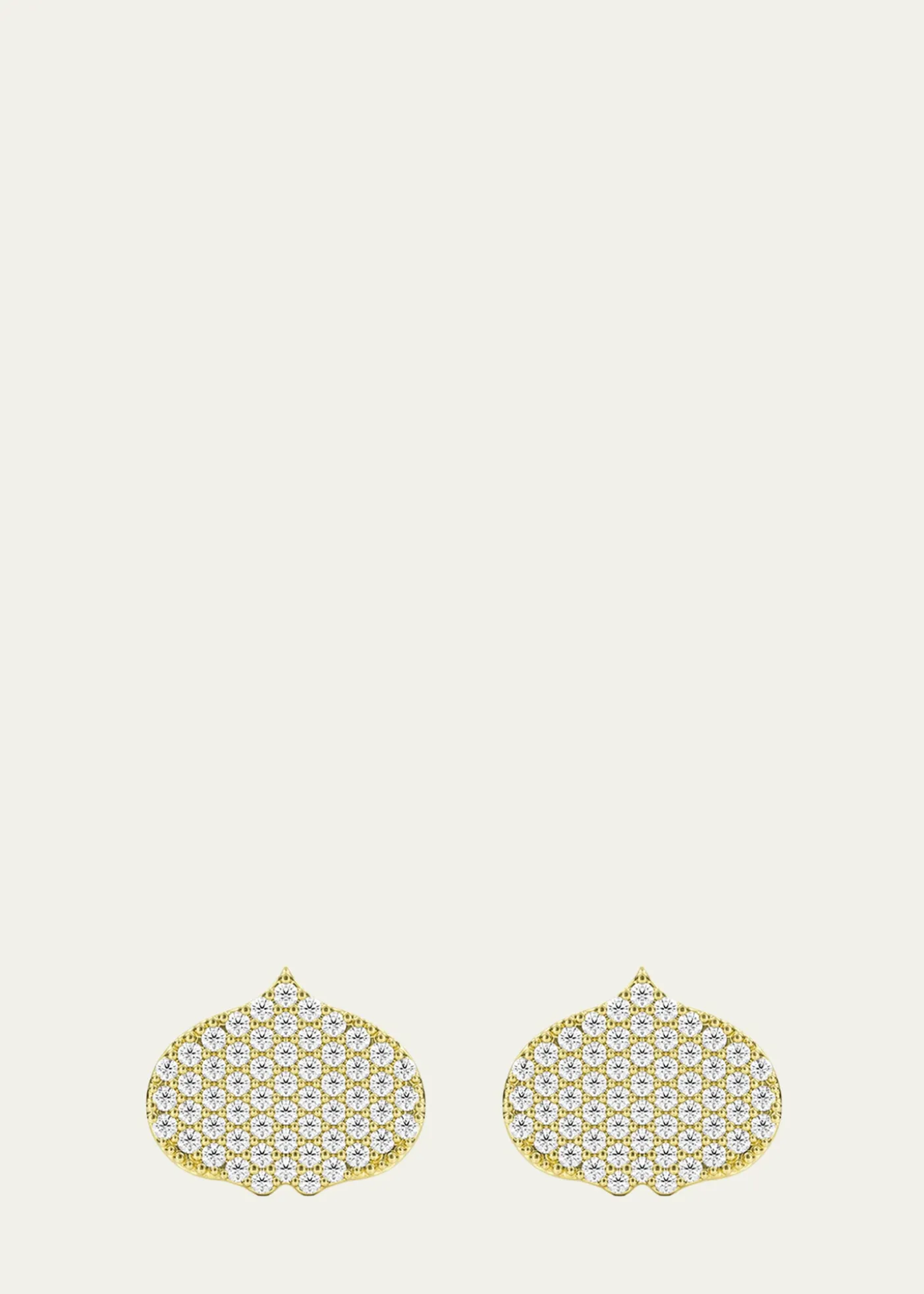 KAMALEye Adore Stud Earrings in Gold and White Diamonds, 12mm