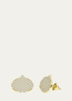 KAMALEye Adore Stud Earrings in Gold and White Diamonds, 12mm
