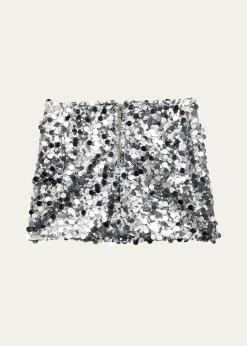 KatieJ NYCGirl's Tween Tia Sequined Mini Skirt, Size S-XL