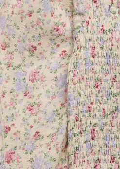 KatieJ NYCGirl's Floral-Print Smocked Top, Size S-XL