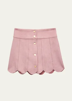 KatieJ NYCGirl's Tween Autumn Scalloped Mini Skirt, Size S-L