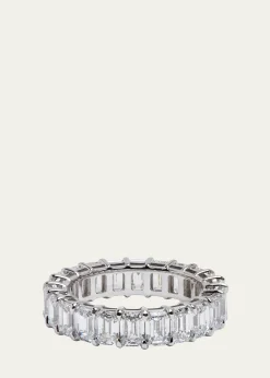 Kendall Row14K White Gold Emerald-Cut Lab Grown Diamond Eternity Band