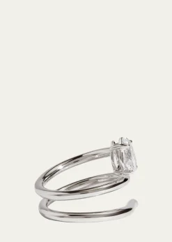 Kendall Row14K White Gold Pear Lab Grown Diamond Double Wrap Solitaire Ring, Size 6.5