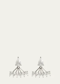 Kendall Row14K White Gold Pear Lab Grown Diamond Earring Jackets