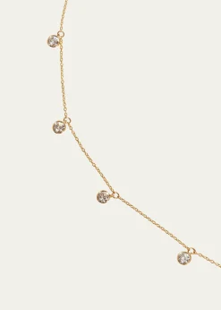 Kendall Row14K Yellow Gold Bezel Round Diamond Station Necklace, 16-18