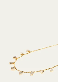 Kendall Row14K Yellow Gold Fancy Shape Diamond Station Necklace, 16-18"L