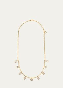 Kendall Row14K Yellow Gold Fancy Shape Diamond Station Necklace, 16-18"L