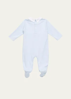 Kissy KissyBoy's Hand-Smocked Pima Cotton Footie, Size NB-6M