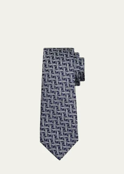 KitonMen's Abstract Silk Jacquard 7-Fold Tie