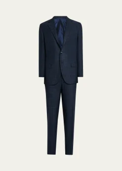 KitonMen's Cashmere, Wool and Silk Plaid Two-Piece Suit