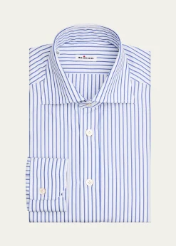 KitonMen's Cotton Multi-Stripe Point Collar Dress Shirt