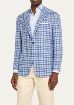 KitonMen's Graph Check Sport Coat