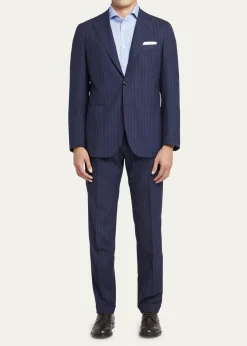 KitonMen's Shadow Stripe Suit