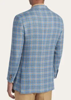 KitonMen's Cashmere and Linen Graph Check Sport Coat