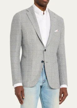KitonMen's Cashmere and Linen Houndstooth Check Sport Coat