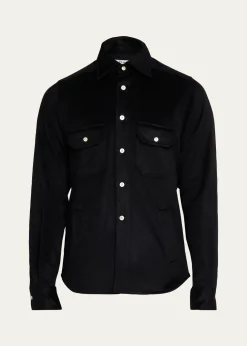KitonMen's Cashmere and Wool Flap-Pocket Overshirt