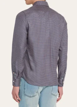 KitonMen's Cashmere Blend Micro-Check Overshirt