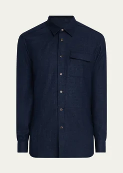 KitonMen's Cashmere Blend Snap-Front Overshirt