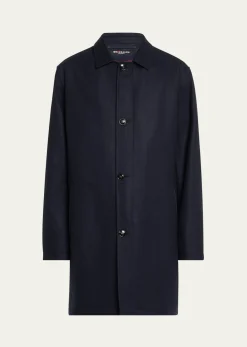 KitonMen's Cashmere Concealed-Zip Car Coat