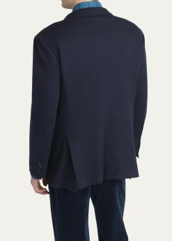 KitonMen's Cashmere Jersey Double-Breasted Blazer