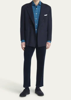 KitonMen's Cashmere Jersey Double-Breasted Blazer