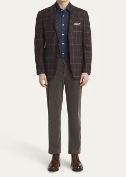 KitonMen's Cashmere Windowpane Check Single-Breasted Sport Coat