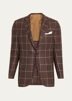 KitonMen's Cashmere Windowpane Single-Breasted Sport Coat