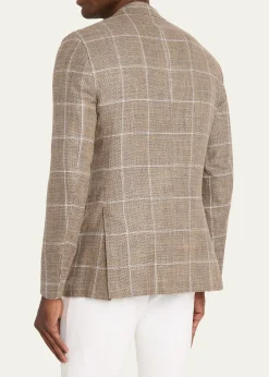 KitonMen's Cashmere, Wool and Silk Windowpane Sport Coat