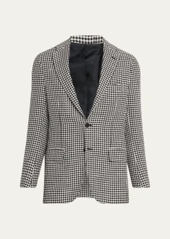 KitonMen's Check Cashmere-Linen Sport Coat