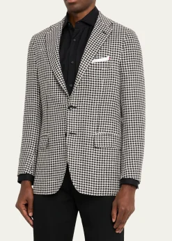 KitonMen's Check Cashmere-Linen Sport Coat