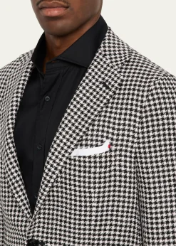 KitonMen's Check Cashmere-Linen Sport Coat
